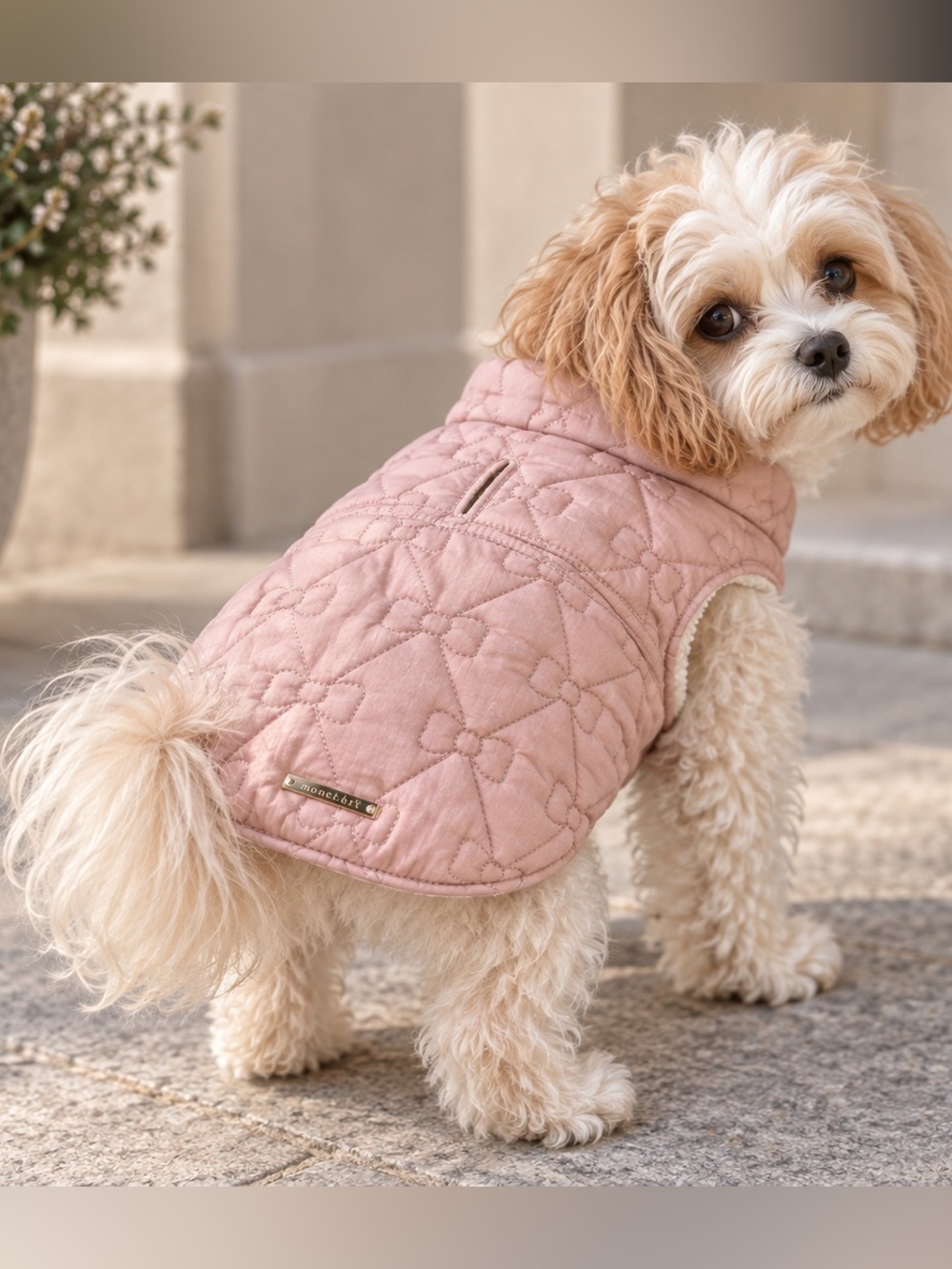 Monchéri Japan Pink Reversible Sherpa Dog Jacket